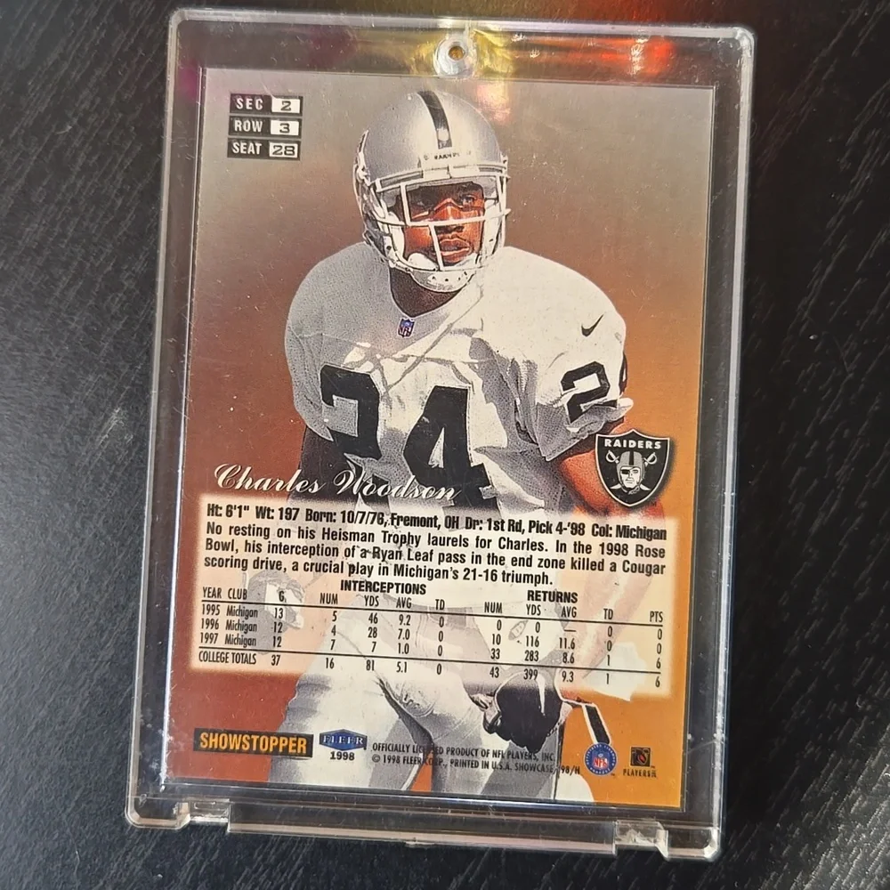 Charles Woodson Rookie Card Autographed NM - Picture 3 of 5